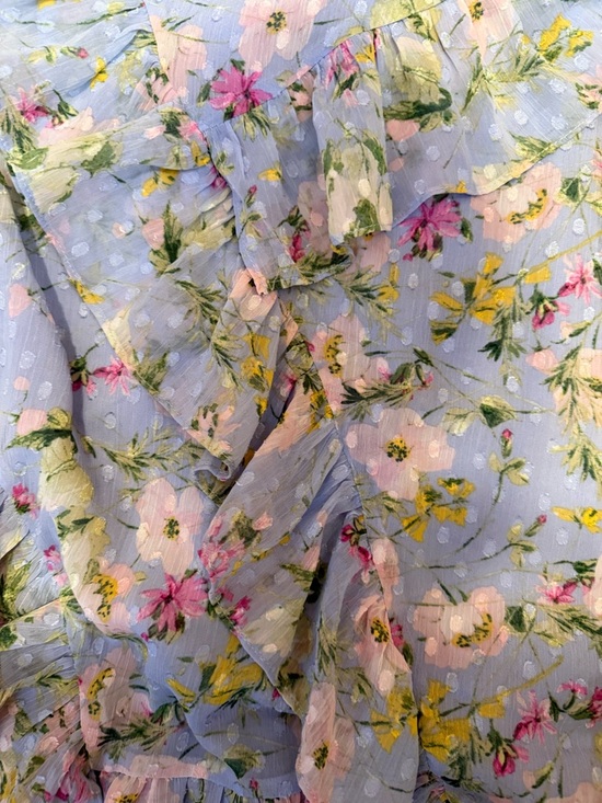 Lulus Easily Beloved Light Blue Floral Ruffled Asymmetrical Top & Maxi Skirt - Picture 9 of 13